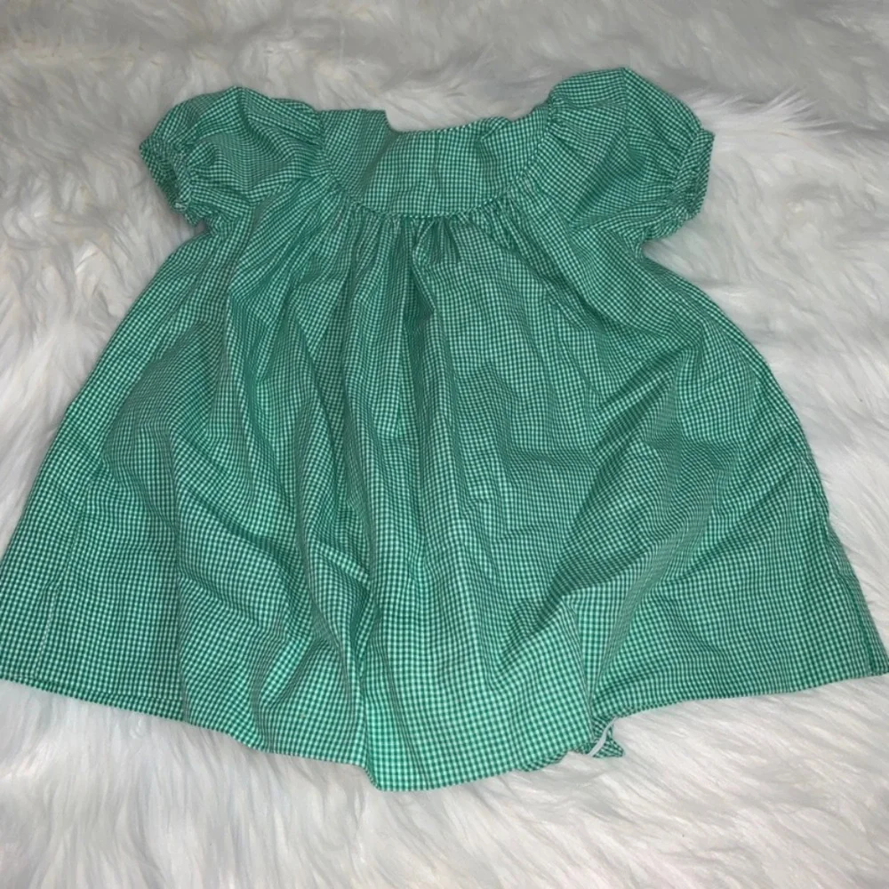 Petit Ami dress - 24 mo - green/white  checkered
